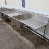 single compartment sink w/ drainboards & space for Garbel