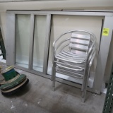 aluminum door & aluminum chairs