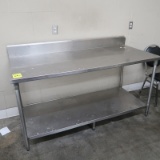 stainless table w/ backsplash & undershelf