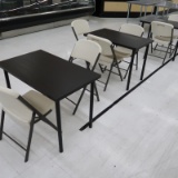 4) cafe tables w/ 9) folding chairs