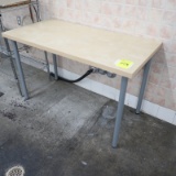 wood top table w/ steel base