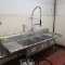 3 compartment sink w/ L & R drainboards & pre-wash spray