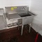 single compartment stainless sink w/ L drainboard