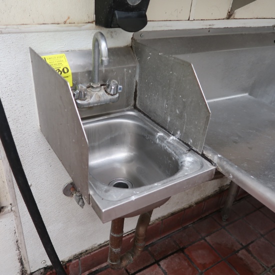 hand sink w/ soap & towell dispenser