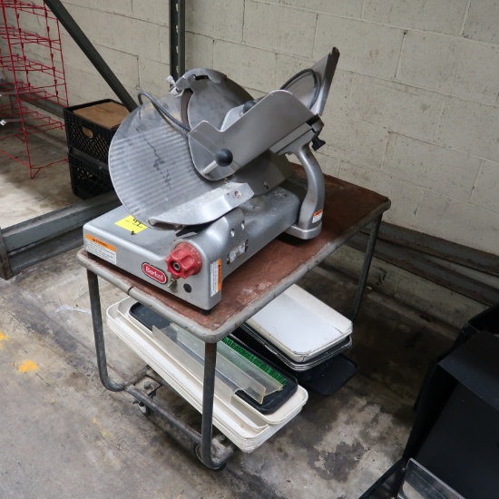 Berkel deli slicer on cart