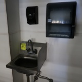 hand sink w/ soap & towell dispenser