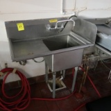 single compartment stainless sink w/ L drainboard