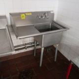 single compartment stainless sink w/ L drainboard