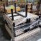 pallet of steel frame tables w/ woodgrain laminate top