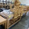 wooden tables, chairs, & aluminum dunnage rack