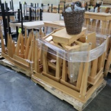 pallets of wooden tables