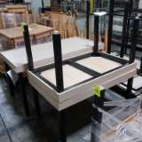 steel frame tables w/ woodgrain laminate top