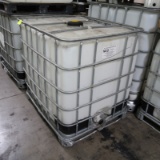 plastic container in steel cage