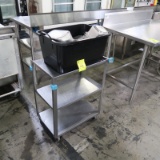 stainless cart w/ stainless pans