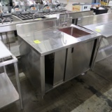 stainless table w/ prep sink & cabinets under