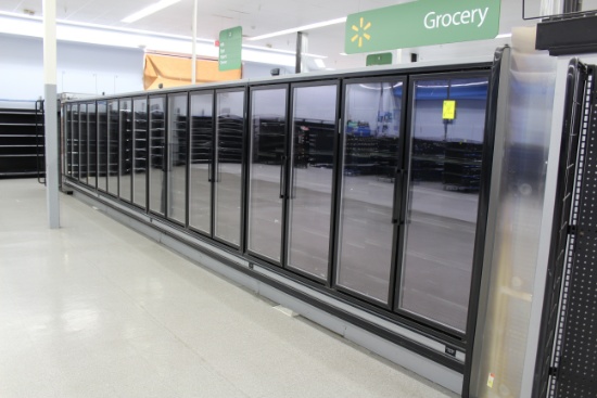 Kysor Warren Multideck w/ Retrofit Doors. Remote cooled, 120 volt. Year 2012. - Model #  DX6LD-08RUN