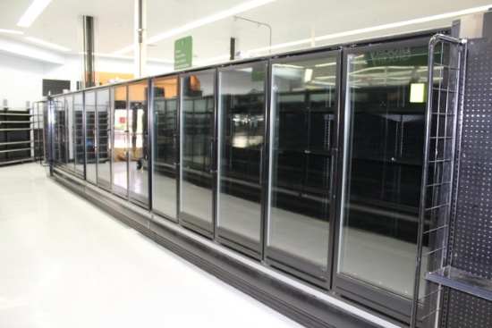 Hill Phoenix Frozen Food Case. Remote cooled, 208-240 volt defrost. Year 2012. - Model #  ONRZH4 and