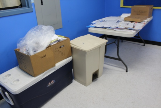 Room Contents. Cooler, folding tables, chairs