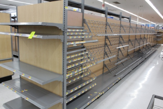 LA Darling Gondola Shelving. 48x16" shelves, 7' uprights.