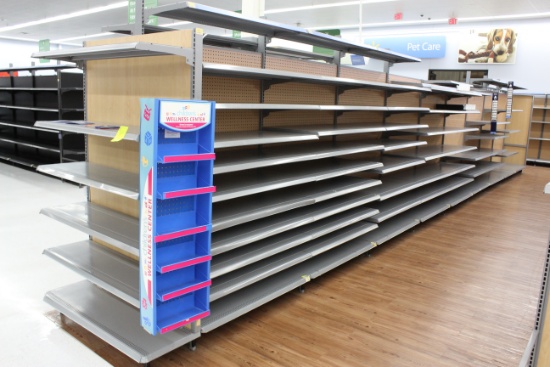 LA Darling Gondola Shelving. 48x22" shelves, 7' uprights.