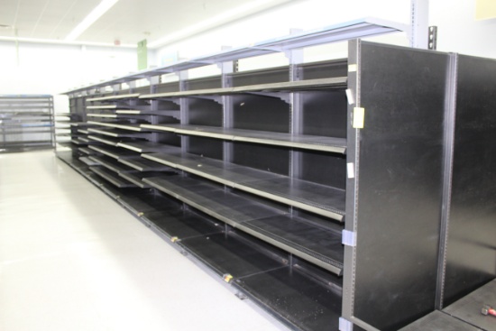 LA Darling Gondola Shelving. 48x22" shelves, 7' uprights.