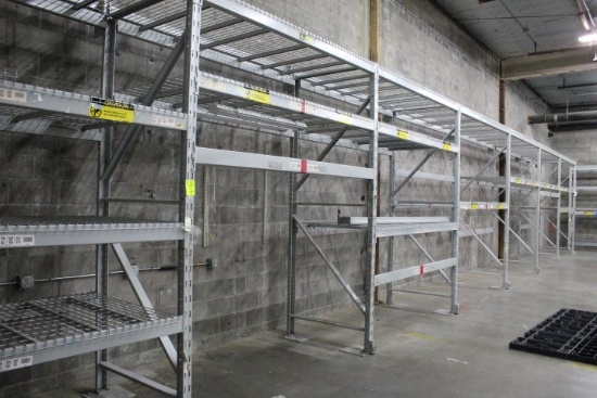 Pallet Racking. 7 Sections, 10'x44" Uprights, 92" Beams