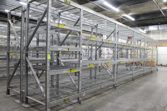 Pallet Racking. 12 Sections, 10'x44" Uprights, 45" And 92" Beams