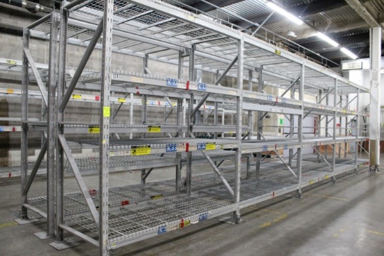 Pallet Racking. 10 Sections, 10'x44" Uprights, 92" Beams