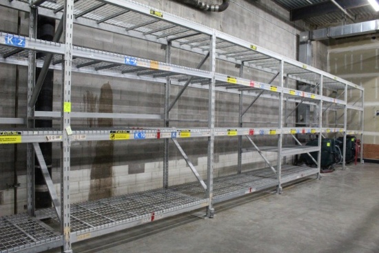 Pallet Racking. 6 Sections, 10'x44" Uprights, 92" Beams