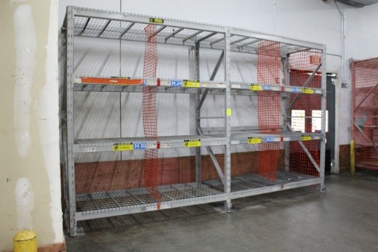 Pallet Racking. 4 Sections, 10'x44" Uprights, 92" Beams