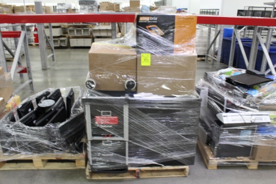 Misc Items. Chairs, Sing trix voice enhancer, coffee brewer, sledge hammer, bolt cutters.  FILE CABI