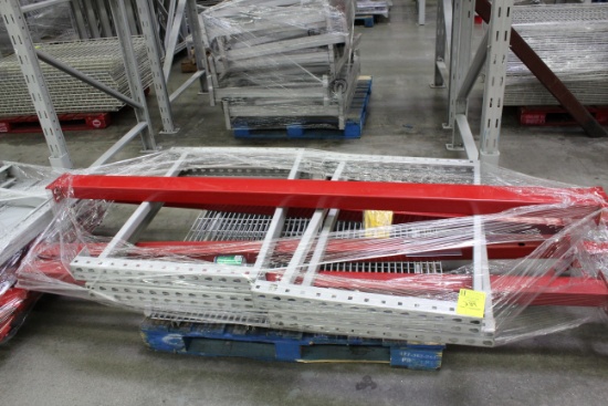 2 sectioins of display rack. 40x29" uprights, 90" beams.