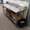 stainless table w/ backsplash, undershelf & can opener