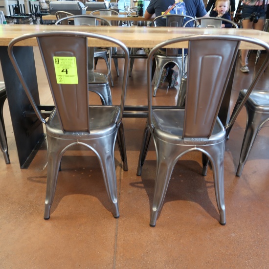 steel chairs, grey metallic finish