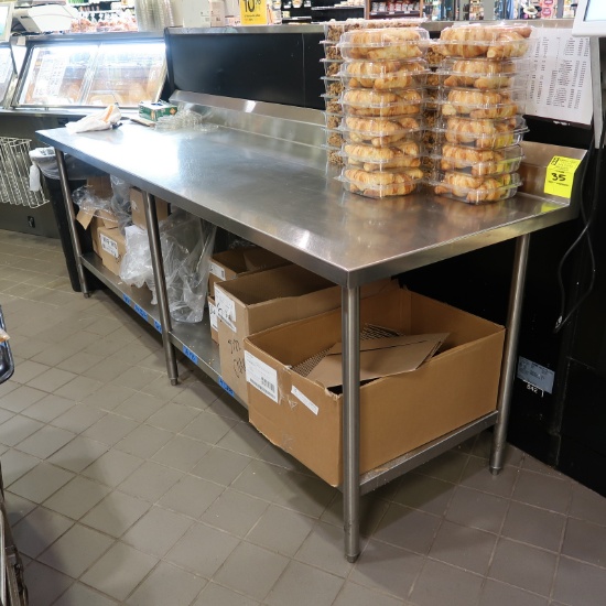 stainless table w/ backsplash & undershelf