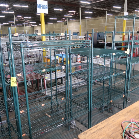 Metro wire shelving units, on casters