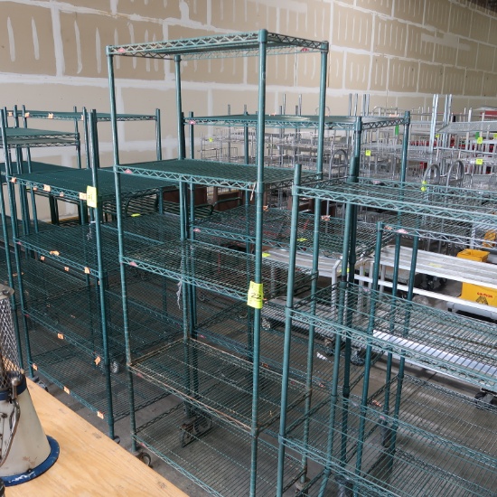 Metro wire shelving units, on casters