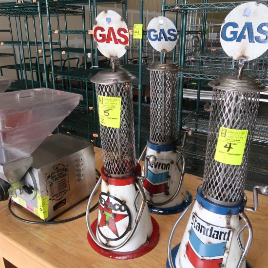 Texaco & Chevron decorative gas pumps