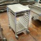 aluminum half-high sheet pan rack, on casters
