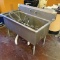 stainless two compartment sink w/ pre-wash spray