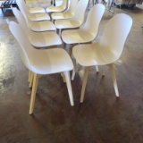 chairs, wooden frame w/ plastic seat & back