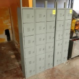 employee lockers, doors are bolted together