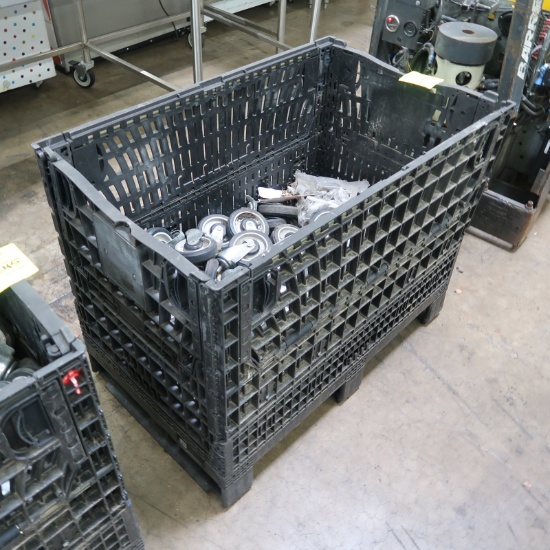 crate of shopping cart wheels