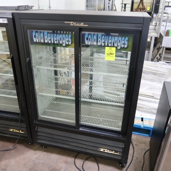 True pass-through glass door refrigerated merchandiser