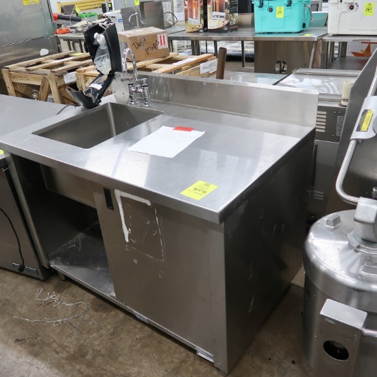 stainless table w/ sink & cabinets under