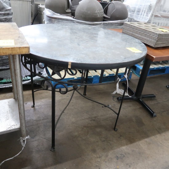 TX round table, laminate top w/ steel frame