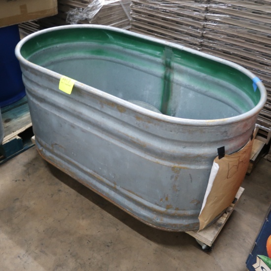 watering trough w/ smaller galvanized tub