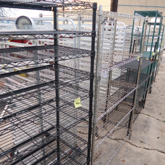 wire shelving units, assorted sizes