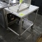 polytop table on casters, w/ stainless base