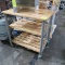 merchandising table w/ wooden-top, on casters